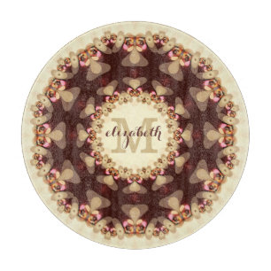 Planche À Découper Broderie de campagne rustique Mandala Nom personna