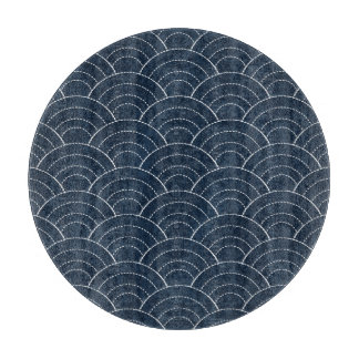 Planche À Découper Broderie Sashiko : Indigo Motif japonais.