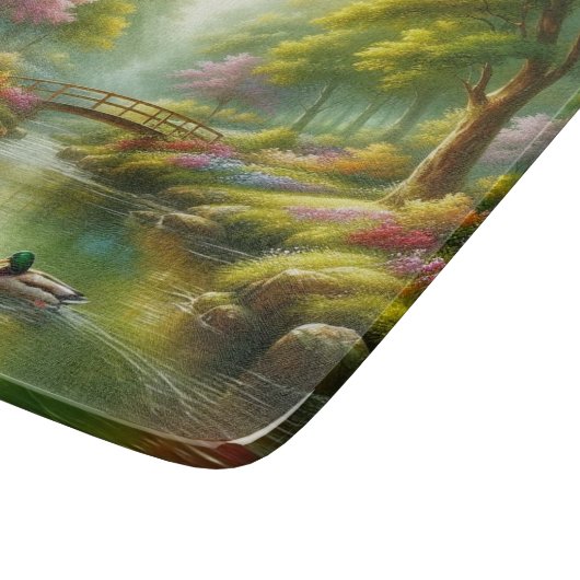 Planche À Découper Brook de printemps avec canards/fleurs (Coin)