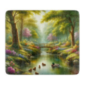 Planche À Découper Brook de printemps avec canards/fleurs (Devant)