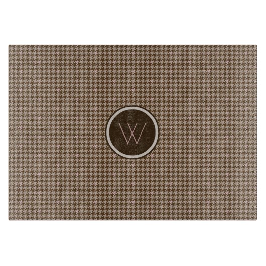 Planche À Découper Brown avec Rose Gold Houndstooth Cutboard (Devant)