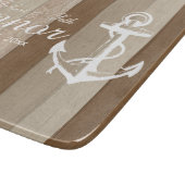 Planche À Découper Brown Bois Rayures nautiques et Ancre (Coin)