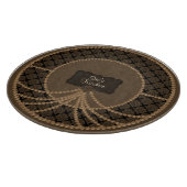 Planche À Découper Brown Pearl Damask-Round Glass Cutboard (Coin)