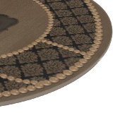 Planche À Découper Brown Pearl Damask-Round Glass Cutboard (Coin)
