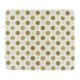 Planche À Découper Brown Polka Dot Retro Design Coupe en verre