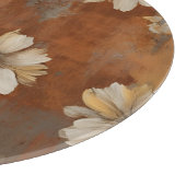 Planche À Découper Brûlé Orange Beige Grey Farmhouse Floral (Coin)