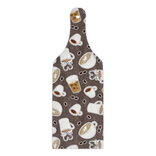 Planche À Découper Brun/gris de motif d'amant de café