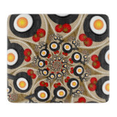 Planche À Découper Brunch Fractal Art Drôle Nourriture, Tomates, Oeuf (Devant)