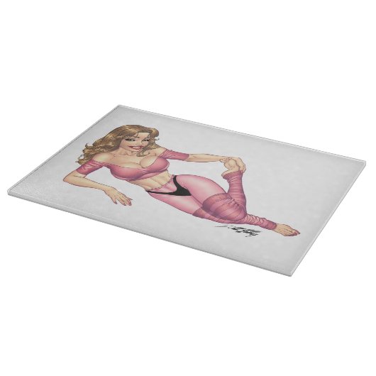 Planche À Découper Brune mignonne dans des collants prêts pour (Coin)