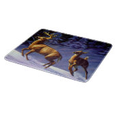 Planche À Découper Buck & Doe de cerf blanc en neige hivernale (Coin)