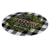 Planche À Découper Buffalo Check Black and White Boxwood Wreath (Coin)