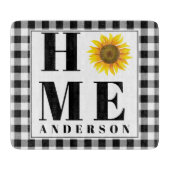 Planche À Découper Buffalo check tournesol "Accueil" personnalisé (Devant)