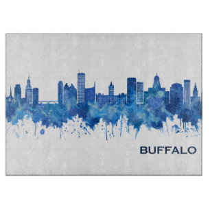 Planche À Découper Buffalo New York Skyline Blue