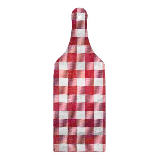 Planche À Découper Buffalo plaid rouge et blanc (Devant)
