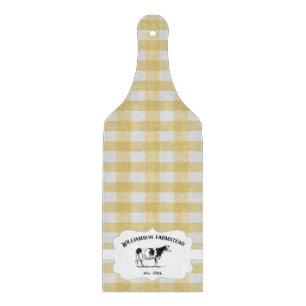 Planche À Découper Buffle jaune Plaid Farm Cow Cutboard