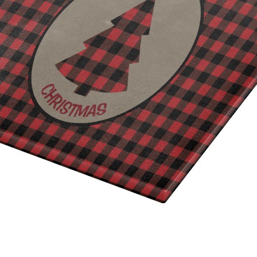 Planche À Découper Buffle noir rouge Plaid Christmas Tree (Coin)