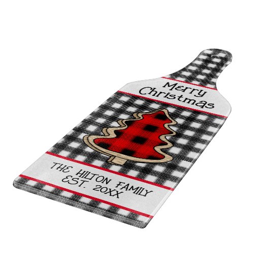 Planche À Découper Buffle personnalisé planté En vichy arbres de Noël (Coin)