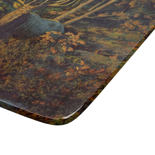 Planche À Découper Bull Elk dans la forêt d'automne (Coin)
