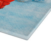 Planche À Découper Bull Terrier Chien à Noël Livraison Camion neige (Coin)