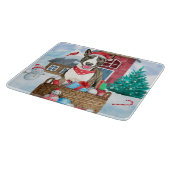 Planche À Découper Bull Terrier Chien dans la neige Maison de Chien d (Coin)