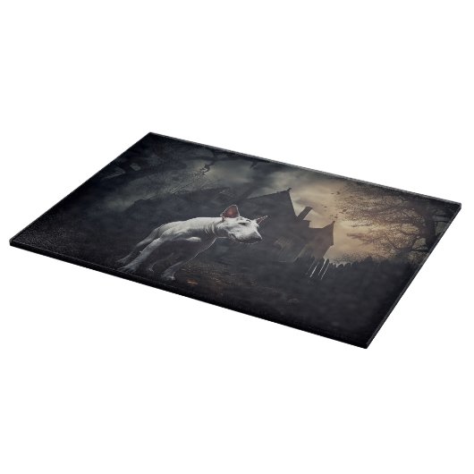Planche À Découper Bull Terrier Halloween effroi (Coin)