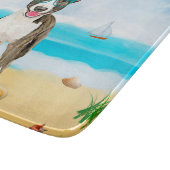 Planche À Découper Bull Terrier sur la plage (Coin)
