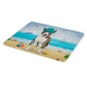 Planche À Découper Bull Terrier sur la plage (Coin)