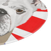 Planche À Découper Bulldog anglais contre un arrière - plan Union Jac (Coin)