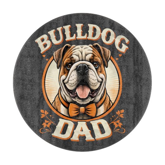 Planche À Découper bulldog dad – cute vintage bulldog father’s day (Devant)