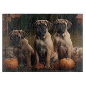 Planche À Découper Bullmastiff Chiot Automne Citrouille de plaisir (Devant)