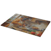 Planche À Découper Bullmastiff Cuisinant dans la Cuisine (Coin)