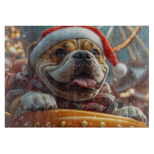Planche À Découper Bullmastiff Montagnes Russes de Noël