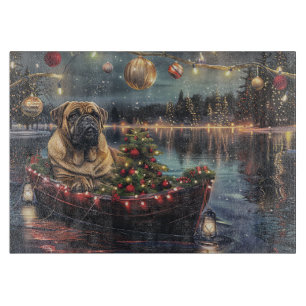 Planche À Découper Bullmastiff Noël Festive Voyage