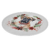 Planche À Découper Bullmastiff Noël Wreath Festive Pup (Coin)