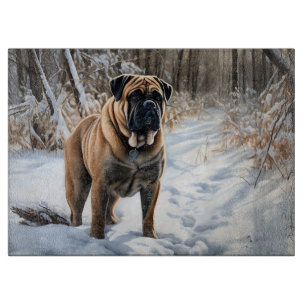 Planche À Découper Bullmastiff Qu'il neige Noël