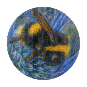 Planche À Découper Bumblebee sur le chardon bleu