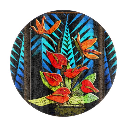 Planche À Découper Bureau de charcuterie du bouquet de Noël hawien (Devant)