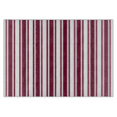 Planche À Découper Burgundy rouge et blanc bonbons rayures (Devant)