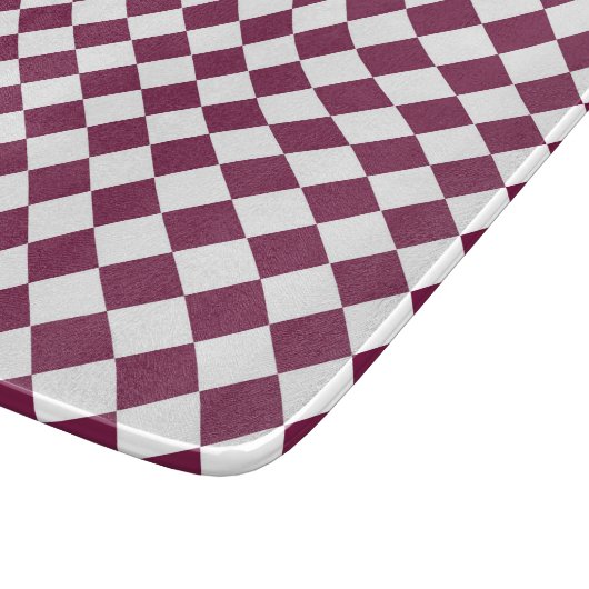Planche À Découper Burgundy White Checker Diamond Pattern (Coin)