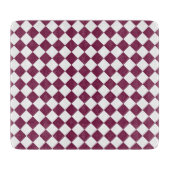Planche À Découper Burgundy White Checker Diamond Pattern (Devant)