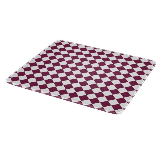 Planche À Découper Burgundy White Checker Diamond Pattern (Coin)