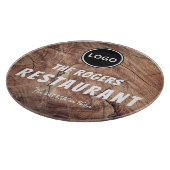 Planche À Découper Business Logo Rustic Wood Restaurant (Coin)