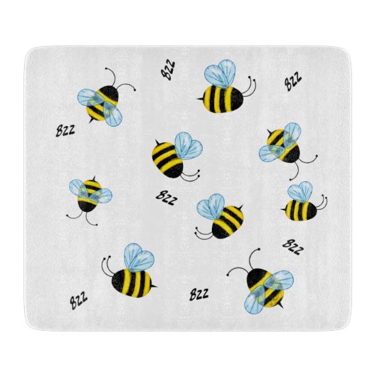 Planche À Découper Buzzing Bumble Bees Honeybees (Devant)