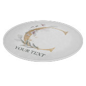 Planche À Découper C Monogramme Floral Personnalisé (Coin)