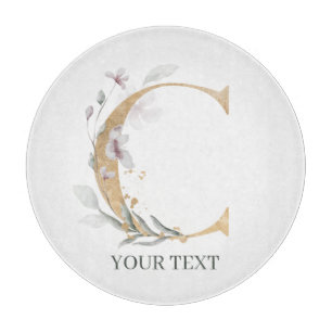 Planche À Découper C Monogramme Floral Personnalisé