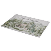 Planche À Découper Cabine d'aquarelle dans la forêt de pins verts (Coin)