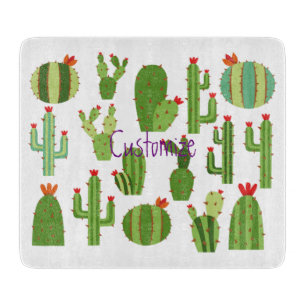 Planche À Découper Cactus à fleurs rouges agrafés Plantes Thunder_C