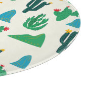 Planche À Découper Cactus Naturel : Art Folk Sans Couleur. (Coin)