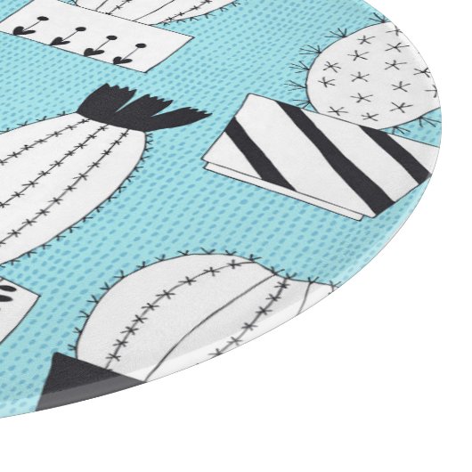 Planche À Découper Cactus, succulent : dessin manuel sans couture. (Coin)