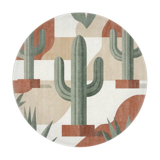 Planche À Découper Cactus vert sauge moderne Terracotta Désert (Devant)